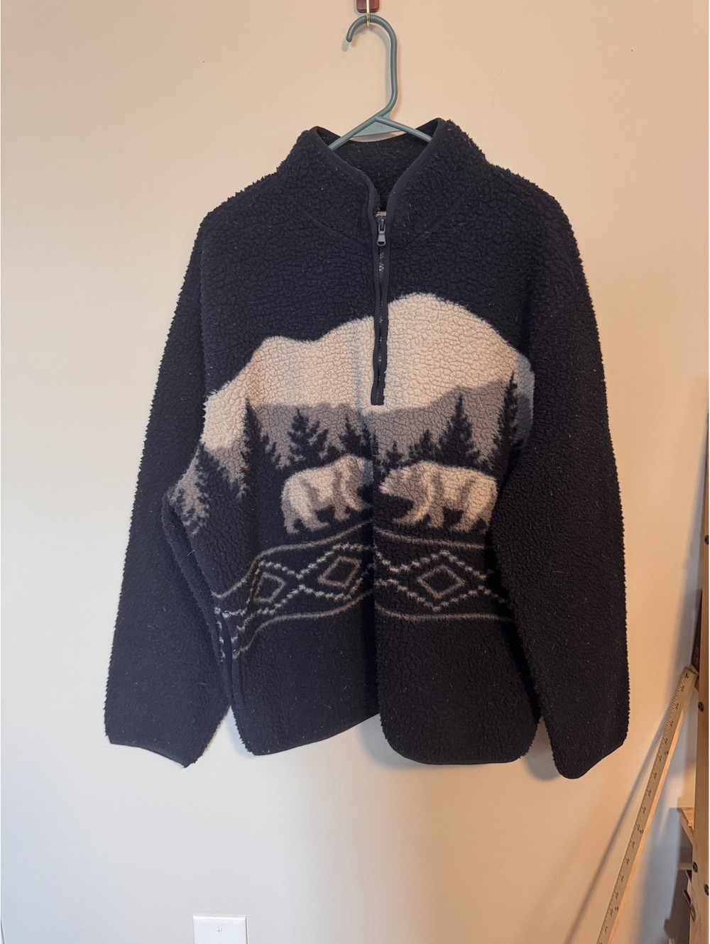 Viral Old Navy Men's Sherpa Fleece Bear Mountain 1/4-Zip Pullover Size XL
